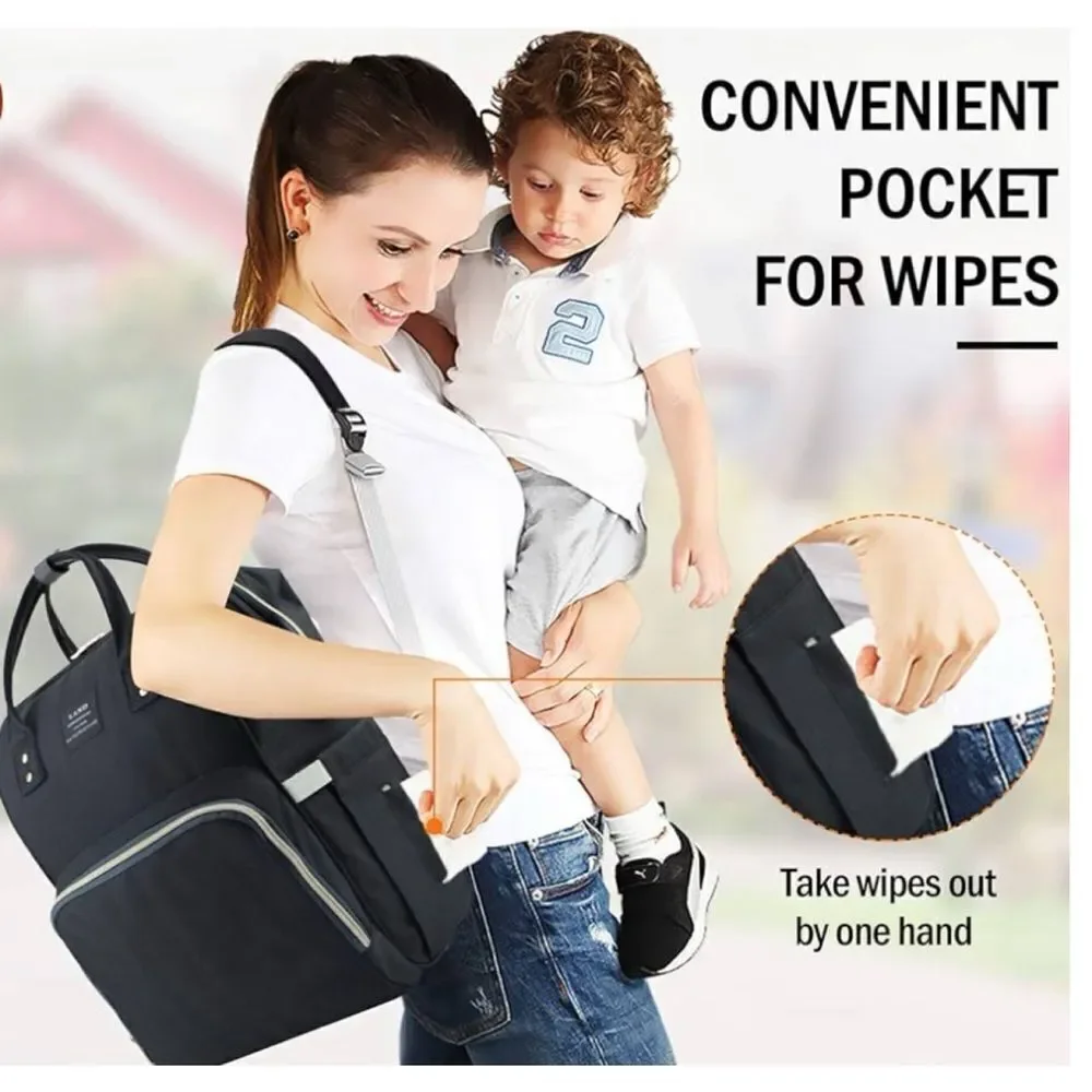 Land Baby Diaper Bag Large Capacity Mommy Backpack in Black- Exellent